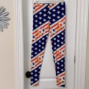 Always flaming hot soccer ball all over graphic leggings one size